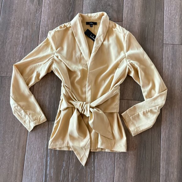 NWT Lulus Marigold tie front unlined blazer size small - Picture 2 of 8